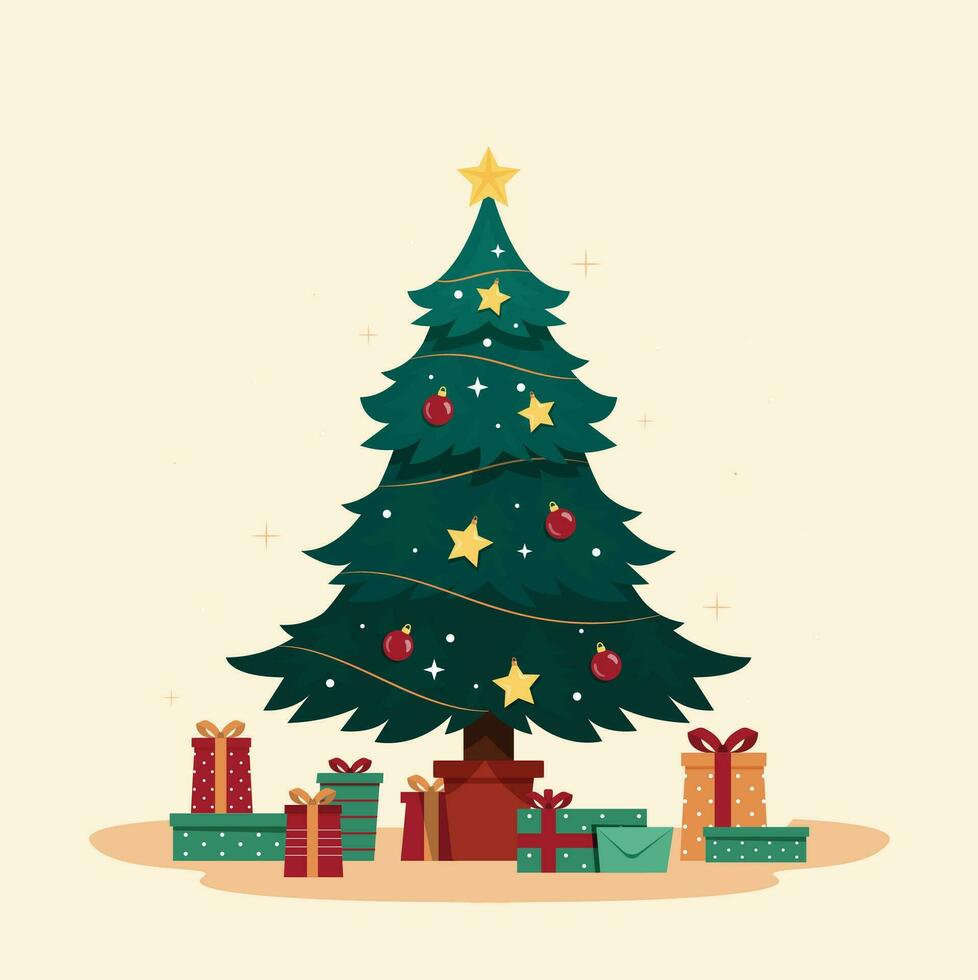 árbol de navidad gratis arte vectorial vector