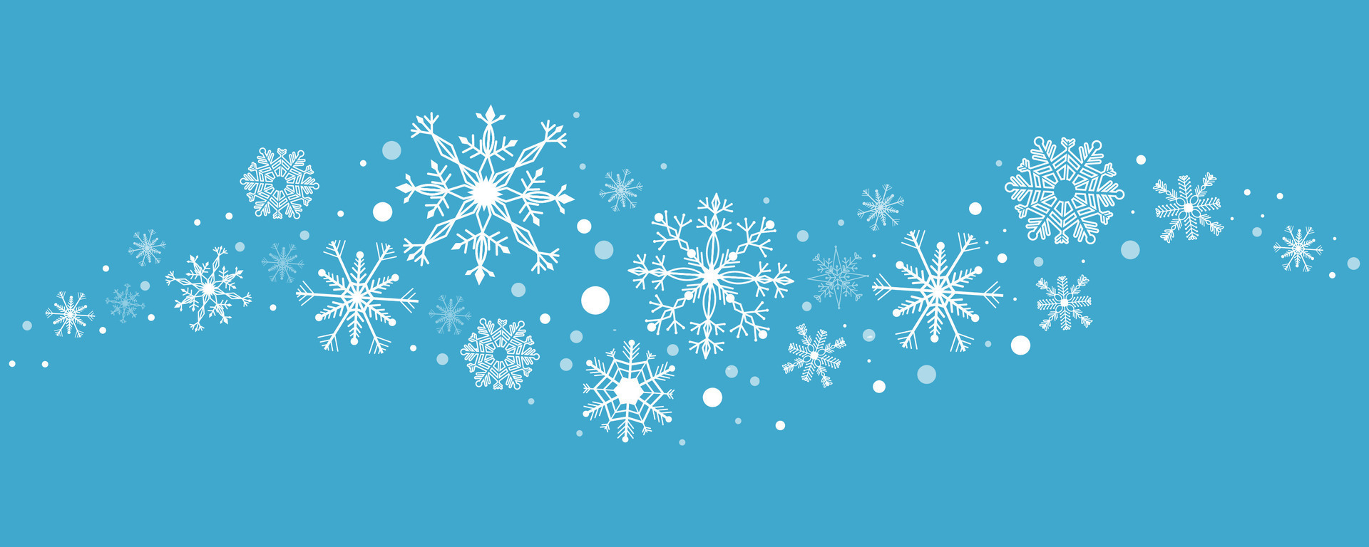 Wave snowflake swirl winter snow border ice decoration isolated