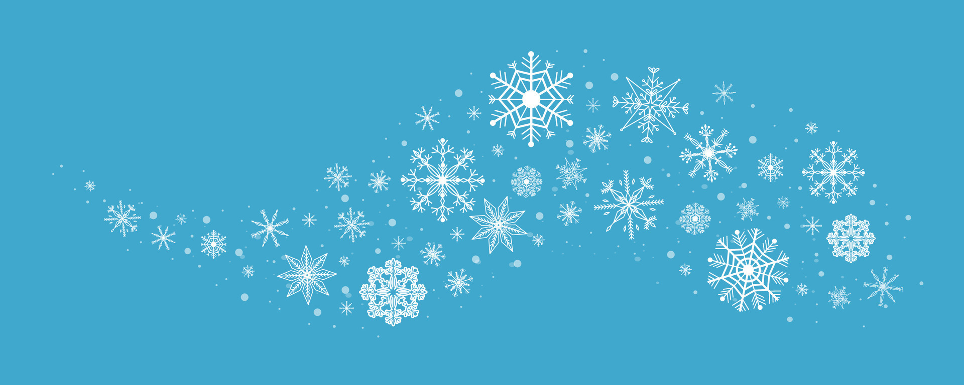 Wave snowflake swirl winter snow border ice decoration isolated