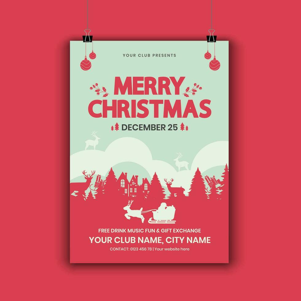 Decorative Christmas flyer design template vector