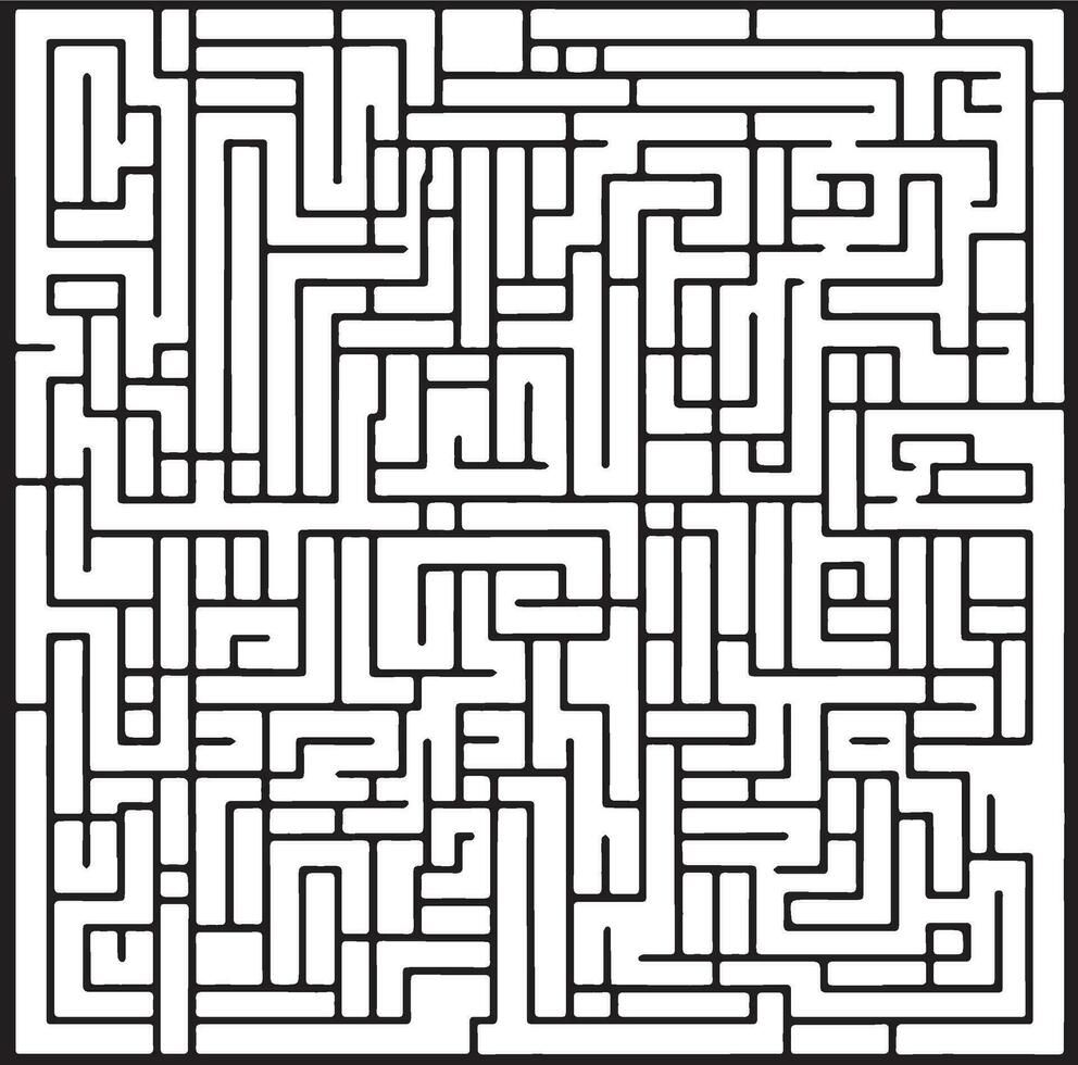 Abstract square maze. Easy level of difficulty. Game for kids. Puzzle for children. One entrances, one exit. Labyrinth conundrum. Flat vector illustration isolated on white background.