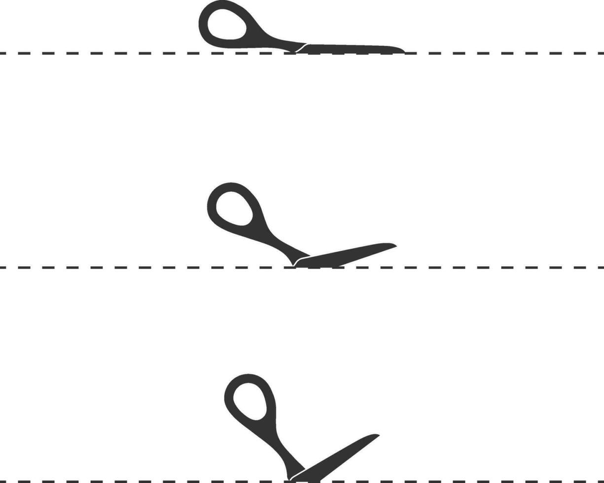 Scissor icon. Scissors cut vector design element or logo template. Black and white silhouette isolated.