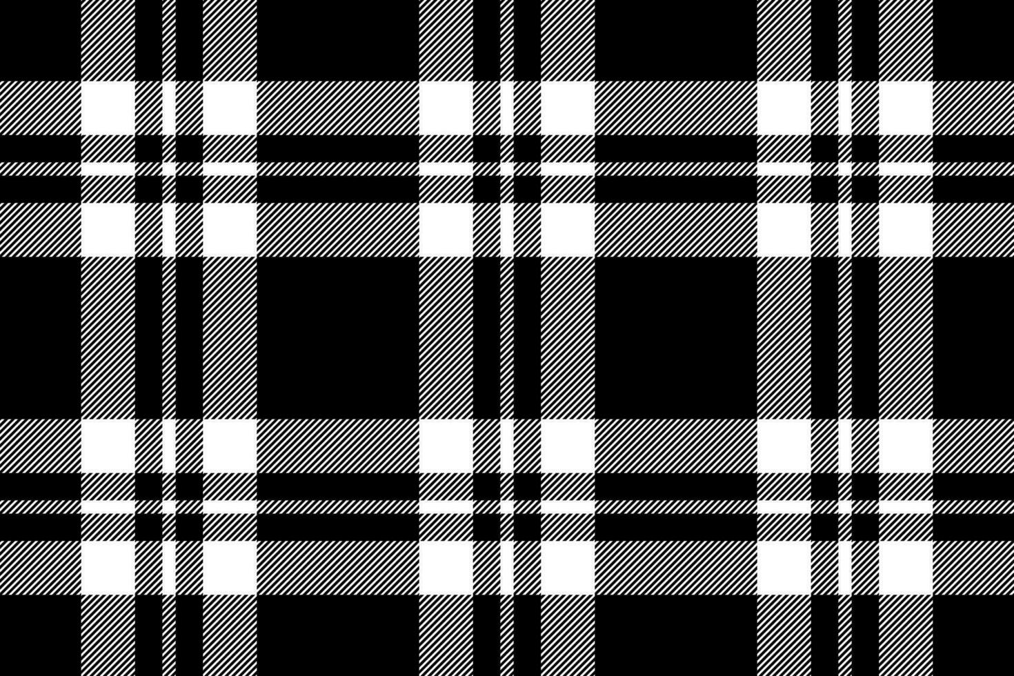 Plaid background, check seamless pattern in black white. Vector fabric texture for textile print, wrapping paper, gift card or wallpaper.