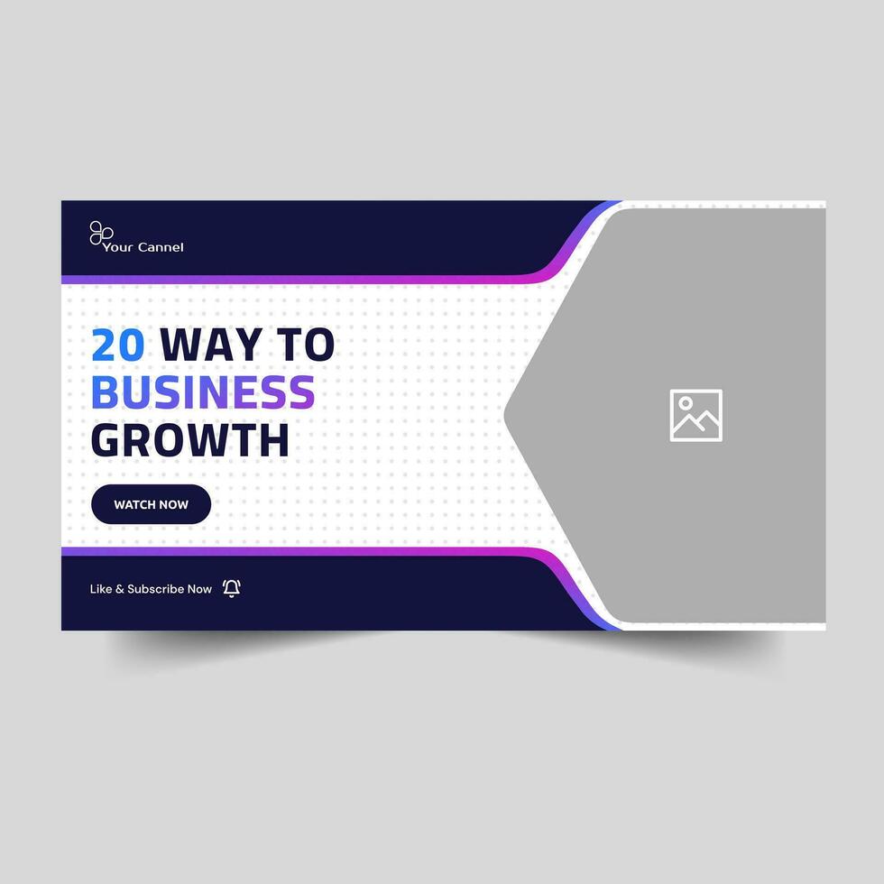 Editable vector eps video thumbnail banner design for business tips and tricks, business idea vector thumbnail, vector eps 10 file format