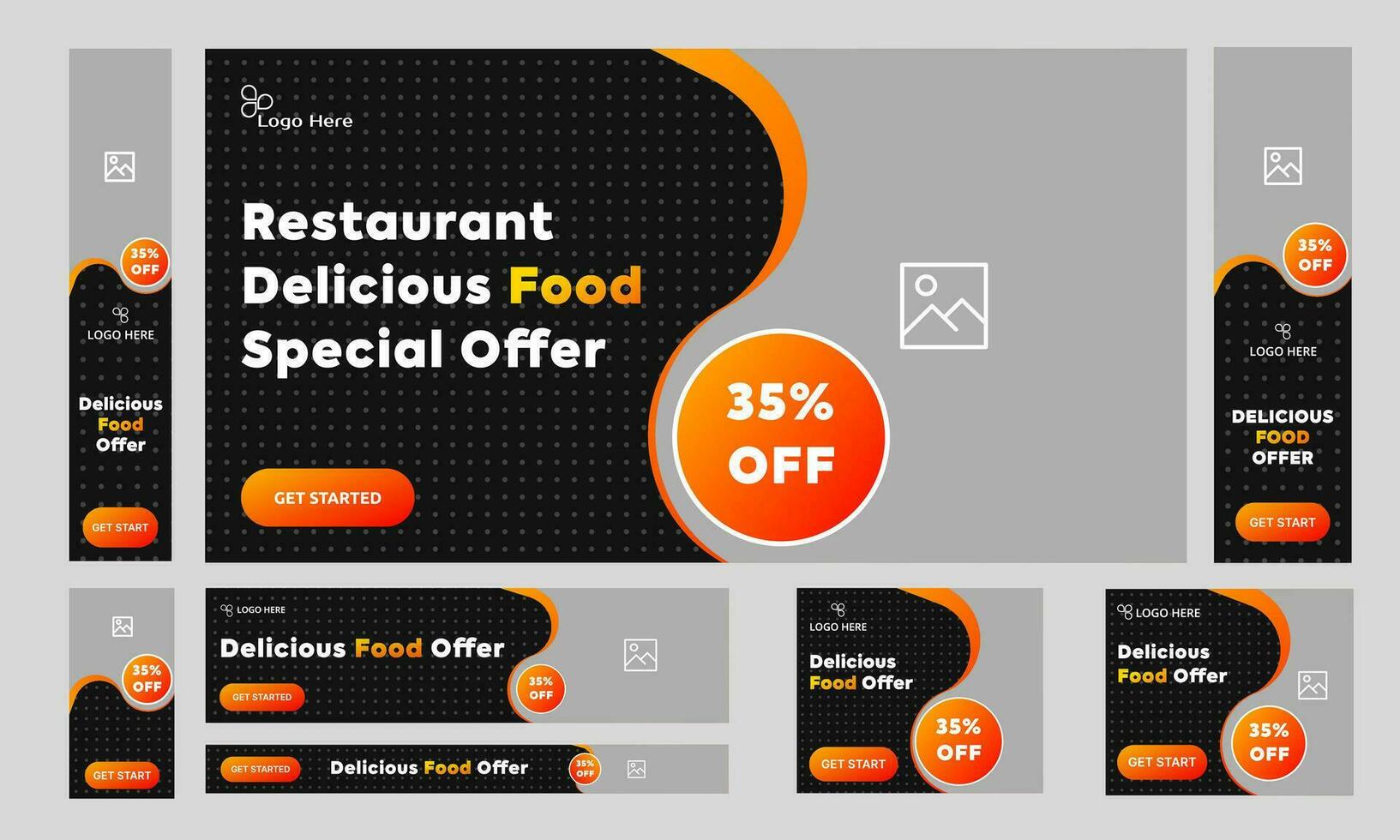 Trendy vector food offer banner design for social media post, restaurant food offer banner design, delicious food web set banner