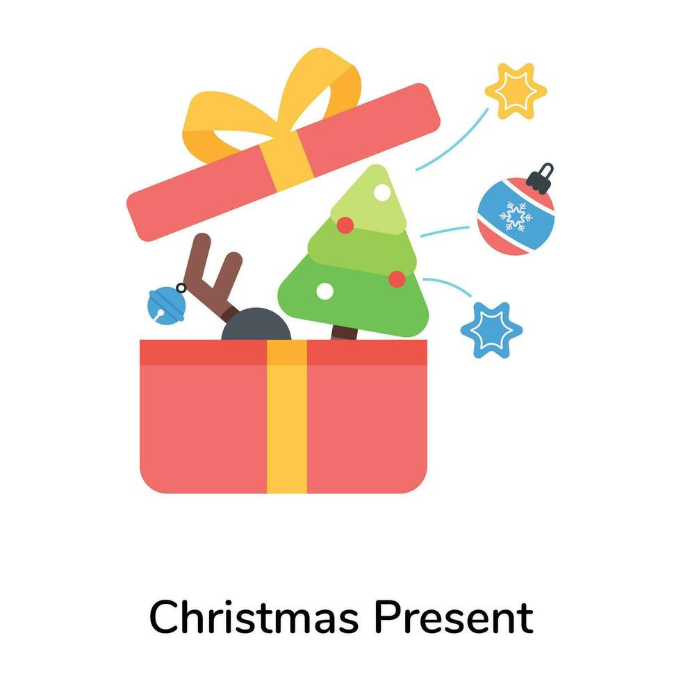 Trendy Christmas Present vector
