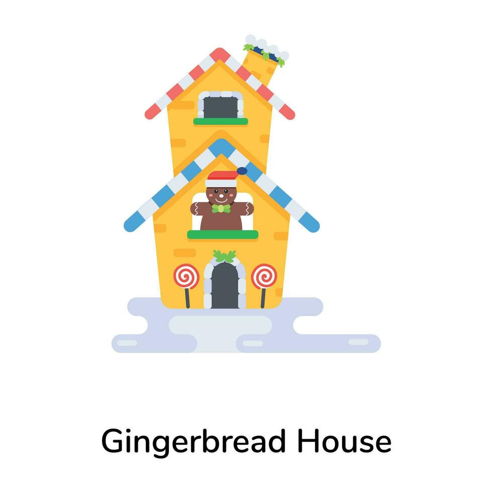 Trendy Gingerbread House vector