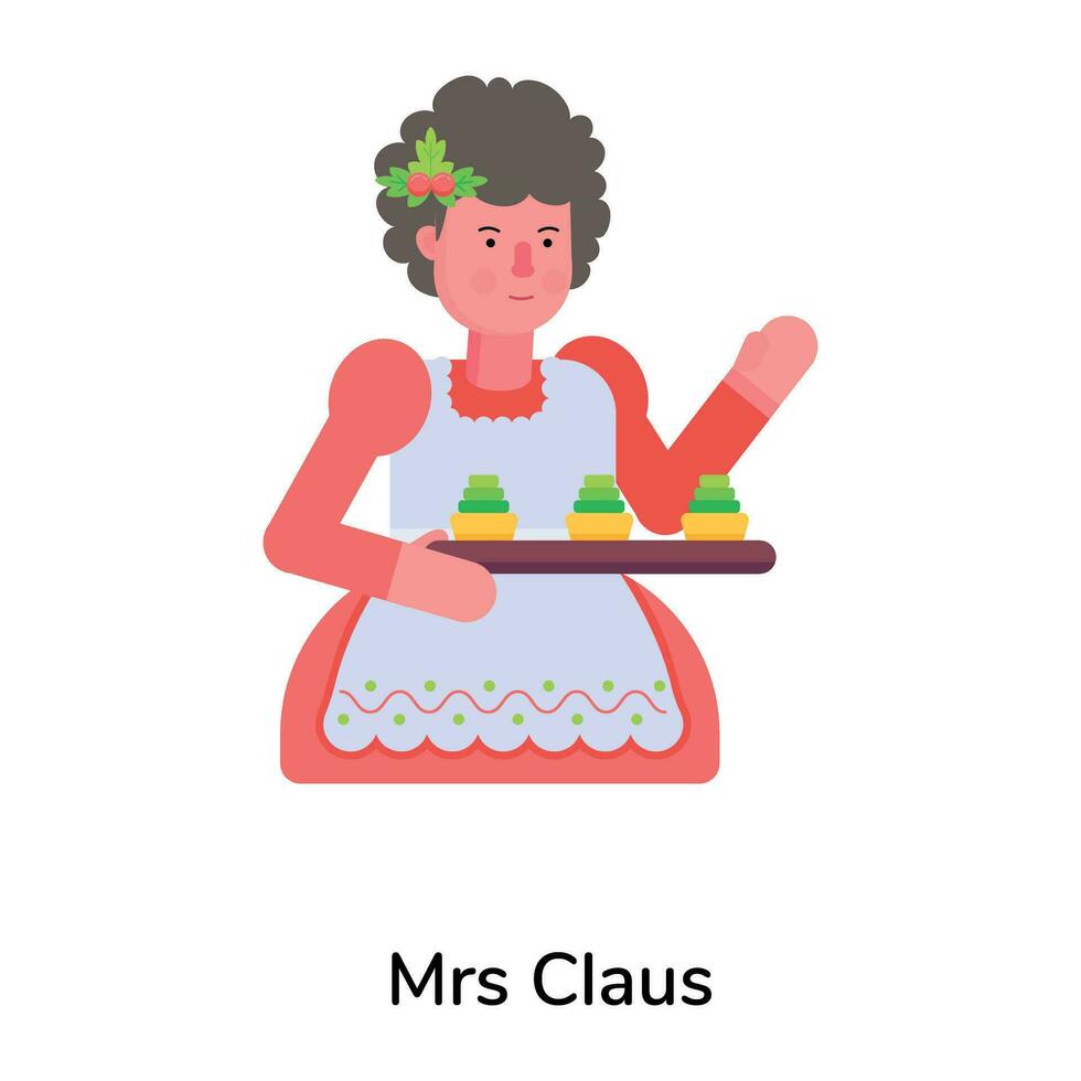 Trendy Mrs Claus vector