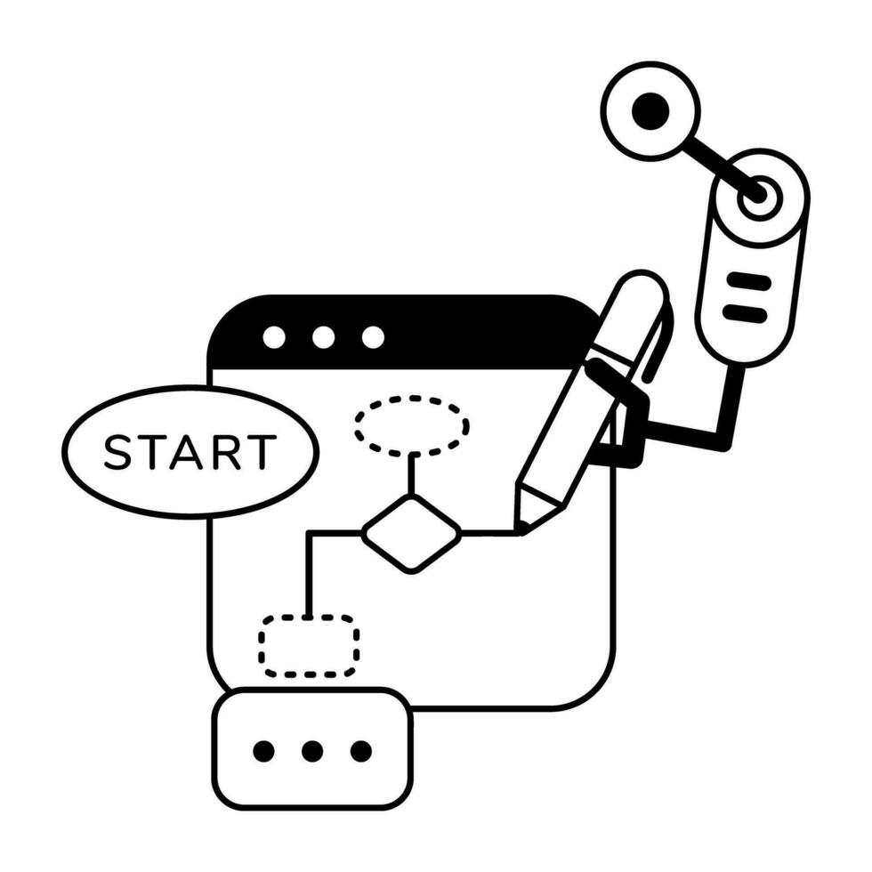 Trendy Flowchart Designing vector