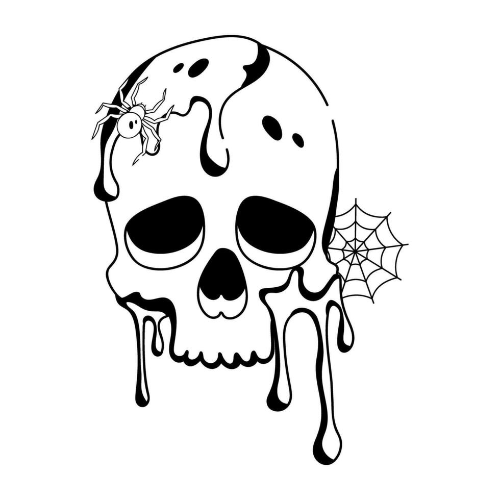 Trendy Bloody Skull vector