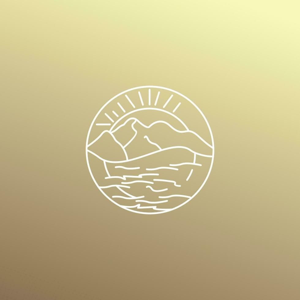 Olympus logo icon design vector in line style