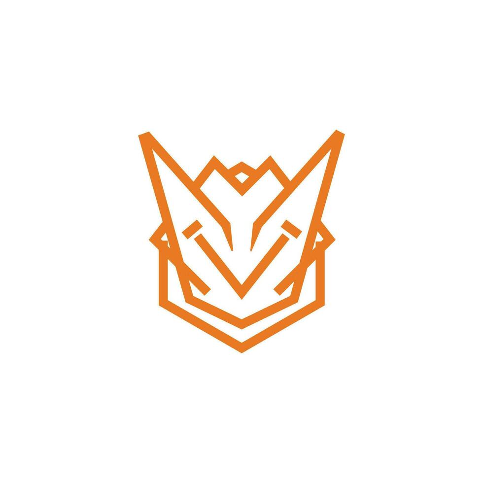 plantilla de diseño de logotipo de cabeza de lobo de lujo abstracto vector