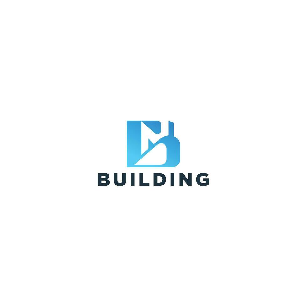 Building concept logo design template with clean letter B style clean background. vector