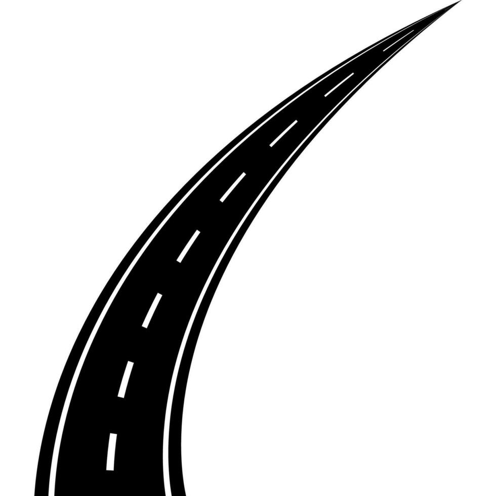 Highway road smooth turn perspective, path to future, smooth road vector