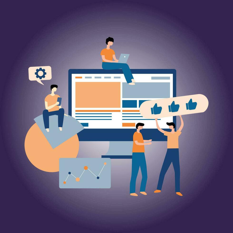 Digital marketing landing page vector