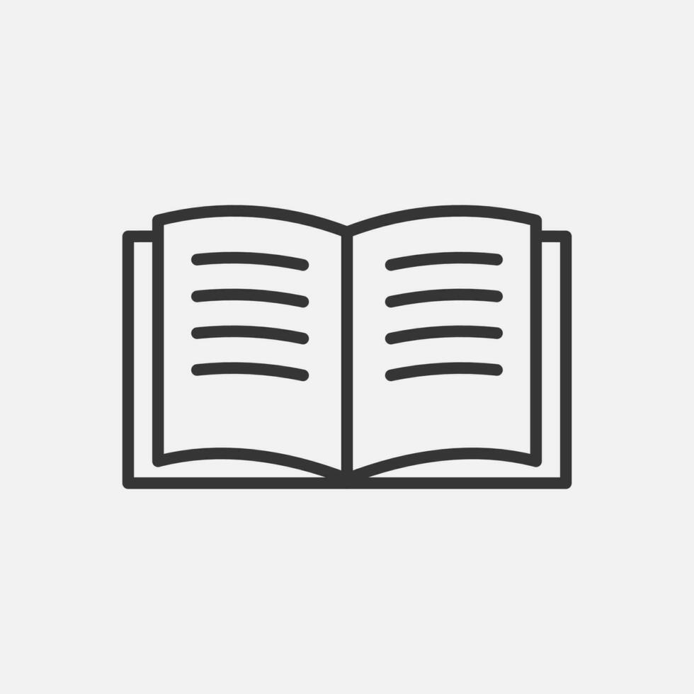 Opened book with pages icon. Knowledge, education concept. Vector