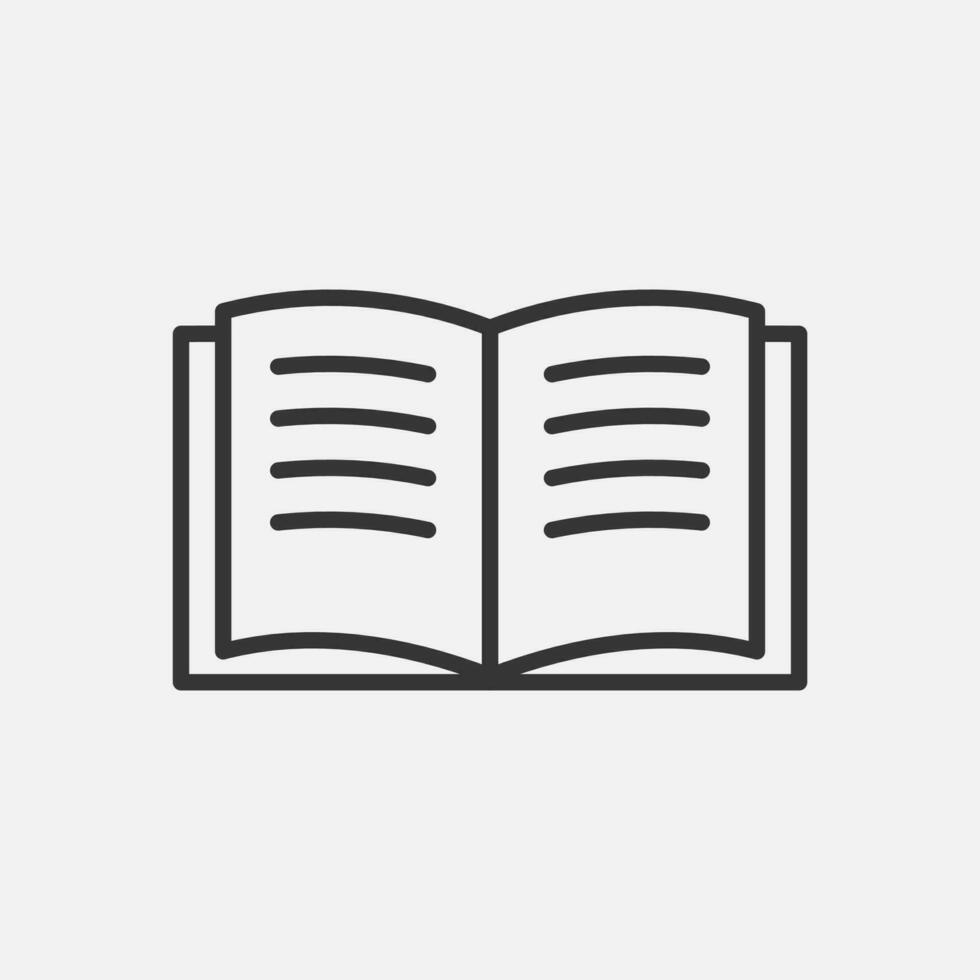 Opened book with pages icon. Knowledge, education concept. Vector