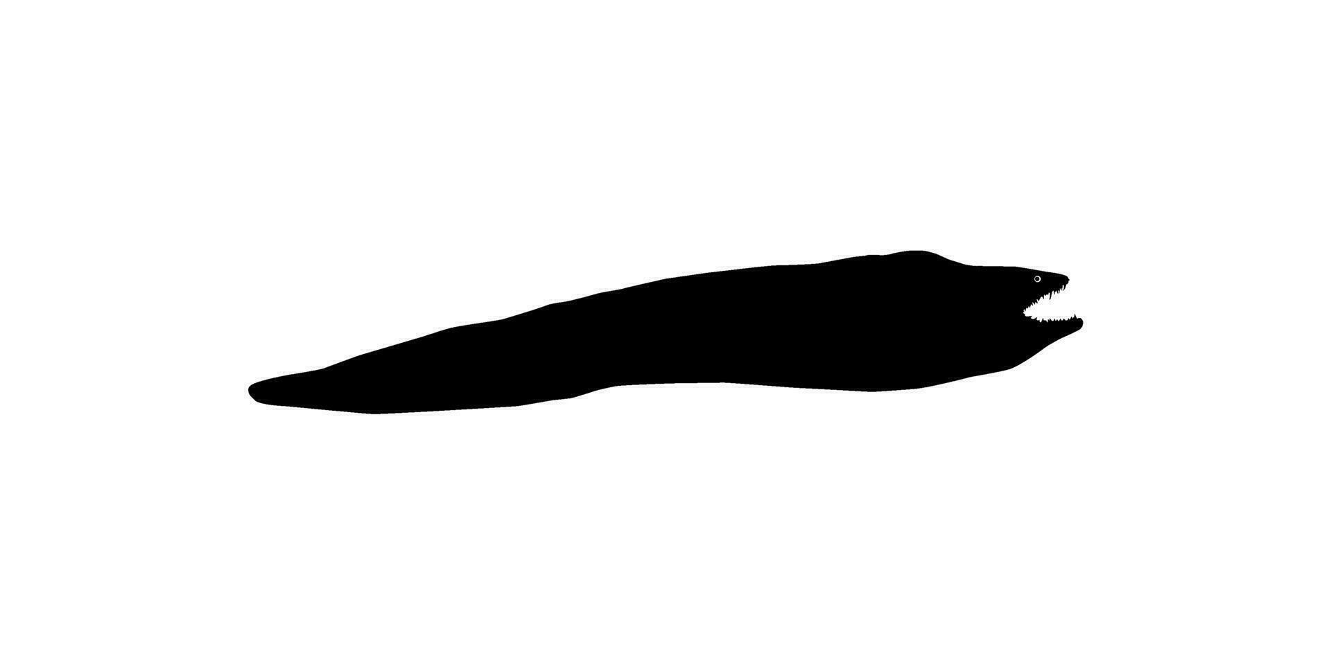 Silhouette of the Moray eels or Muraenidae, for Art Illustration, Logo Type, Pictogram or Graphic Design Element. Vector Illustration