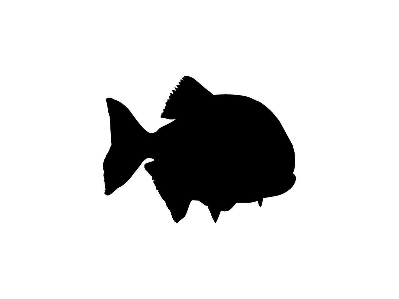 piraña pescado silueta, lata utilizar para logo gramo, sitio web, Arte ilustración, pictograma, icono o gráfico diseño elemento. vector ilustración