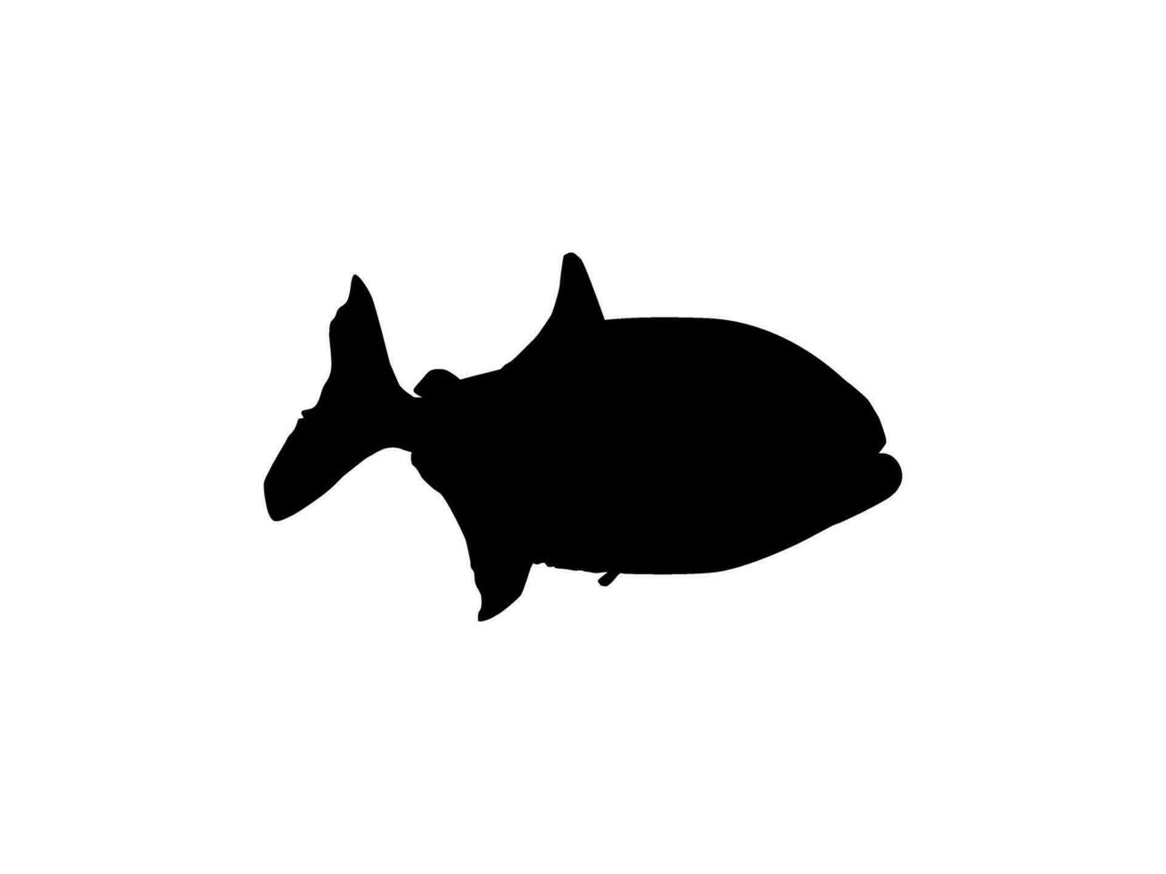 Piranha Fish Silhouette, can use for Logo Gram, Website, Art Illustration, Pictogram, Icon or Graphic Design Element. Vector Illustration