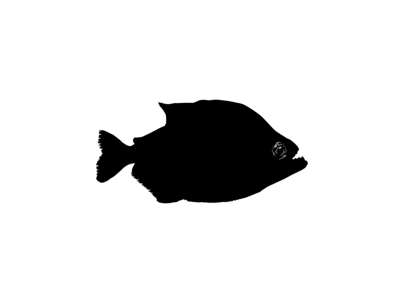 Piranha Fish Silhouette, can use for Logo Gram, Website, Art Illustration, Pictogram, Icon or Graphic Design Element. Vector Illustration