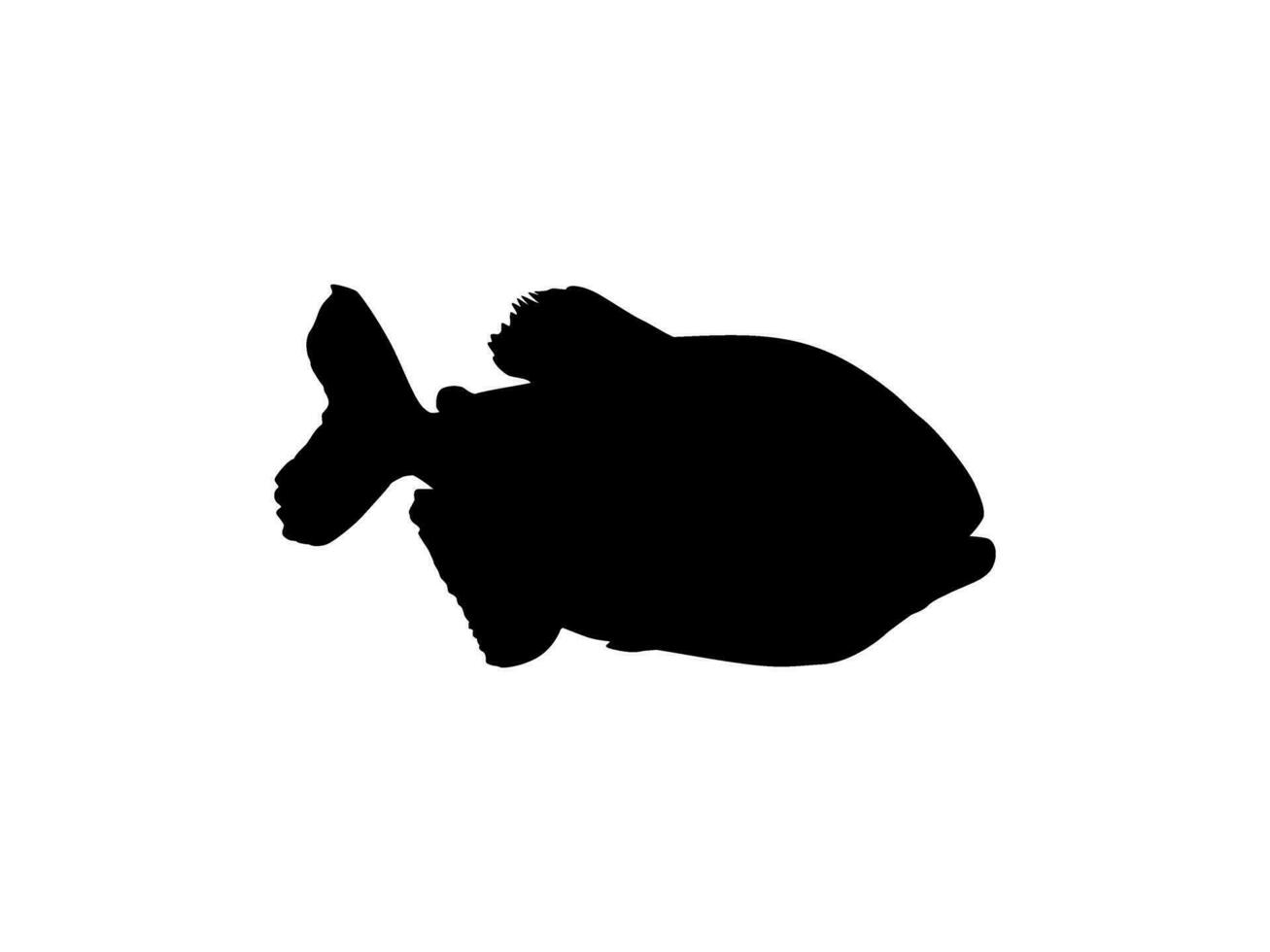 Piranha Fish Silhouette, can use for Logo Gram, Website, Art Illustration, Pictogram, Icon or Graphic Design Element. Vector Illustration
