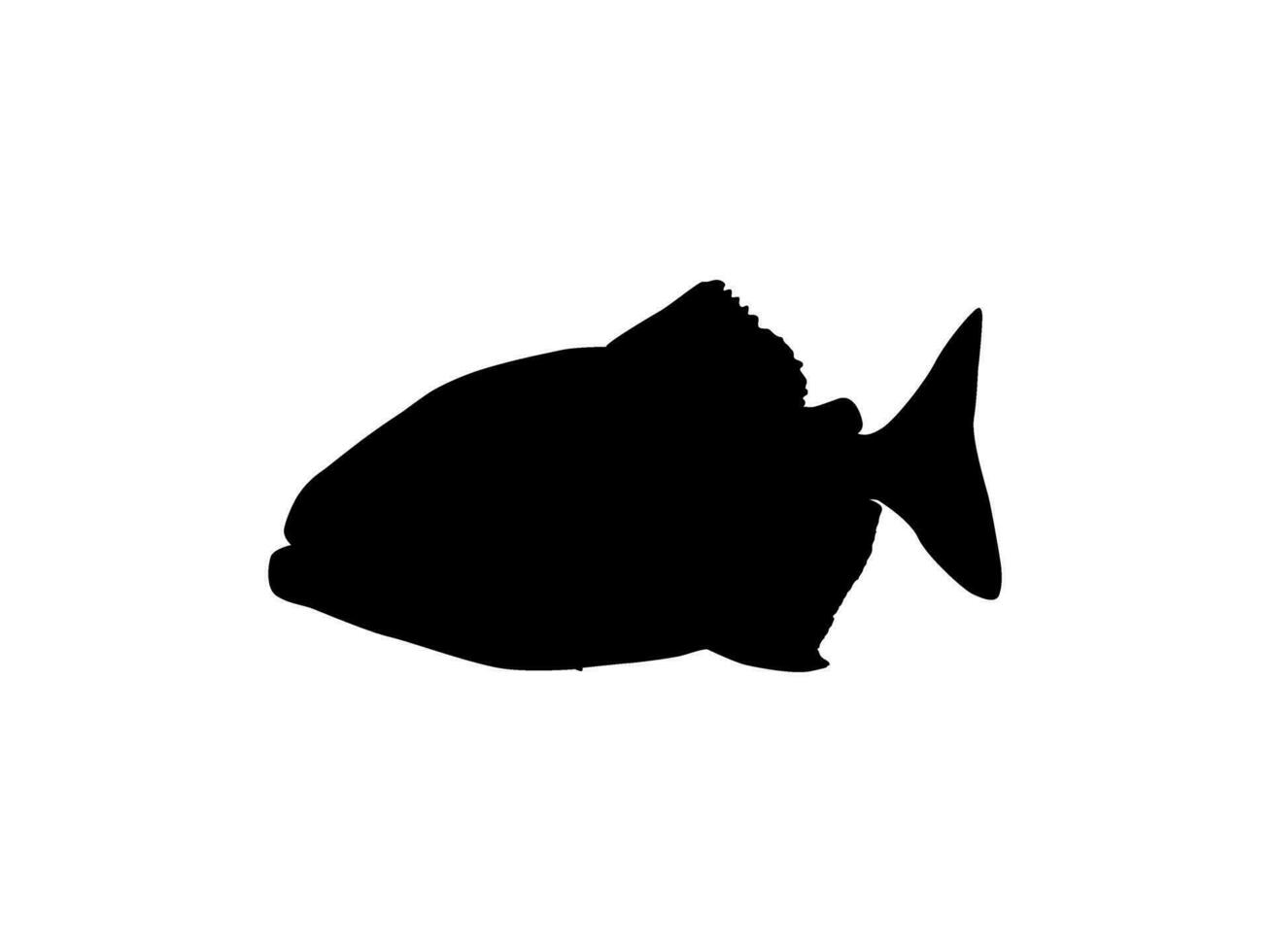 Piranha Fish Silhouette, can use for Logo Gram, Website, Art Illustration, Pictogram, Icon or Graphic Design Element. Vector Illustration