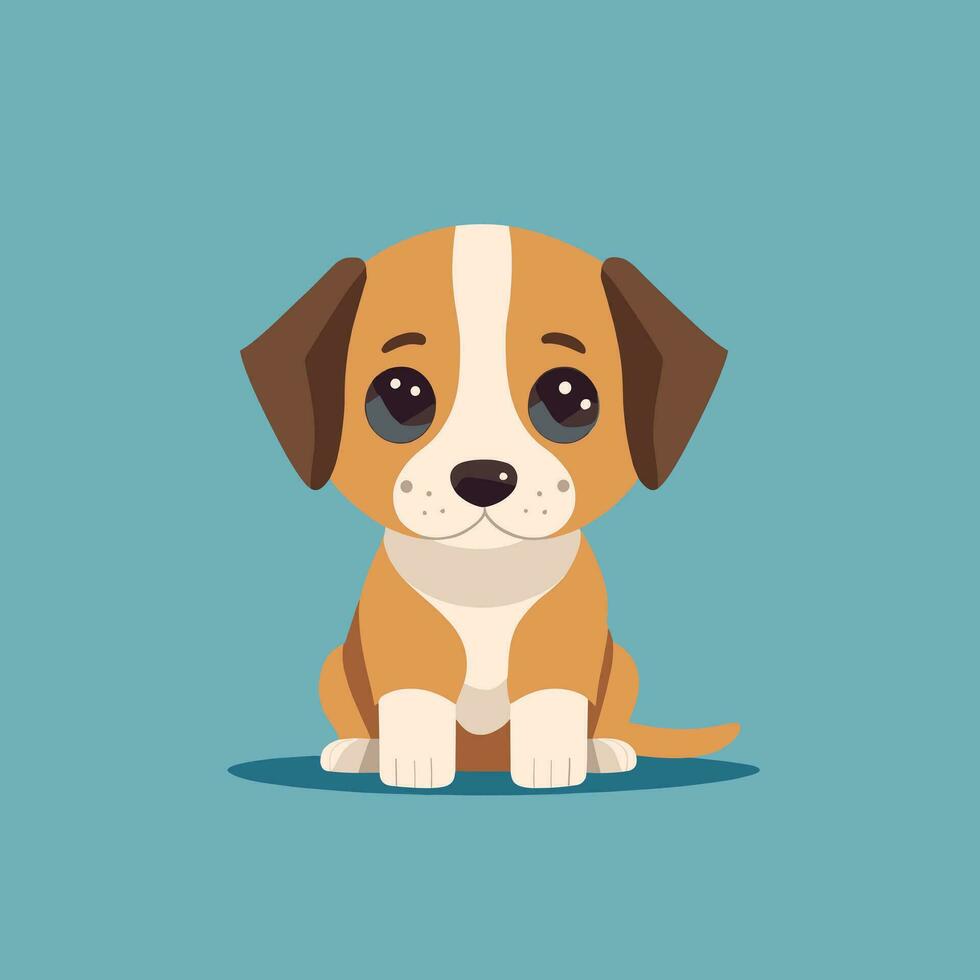 Hand drawn cartoon puppy illustration vector