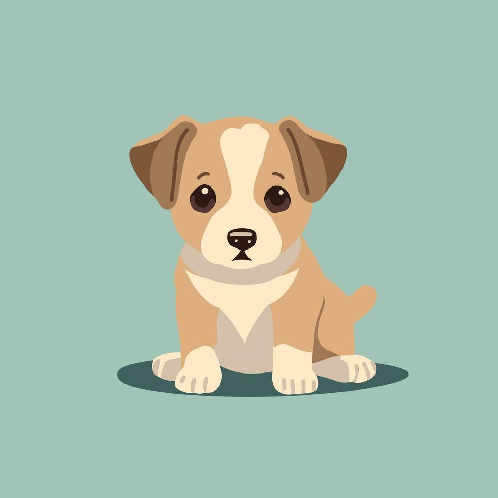 Hand drawn cartoon puppy illustration vector