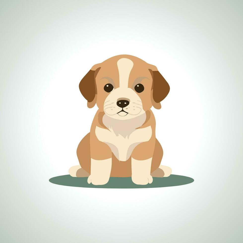 Hand drawn cartoon puppy illustration vector