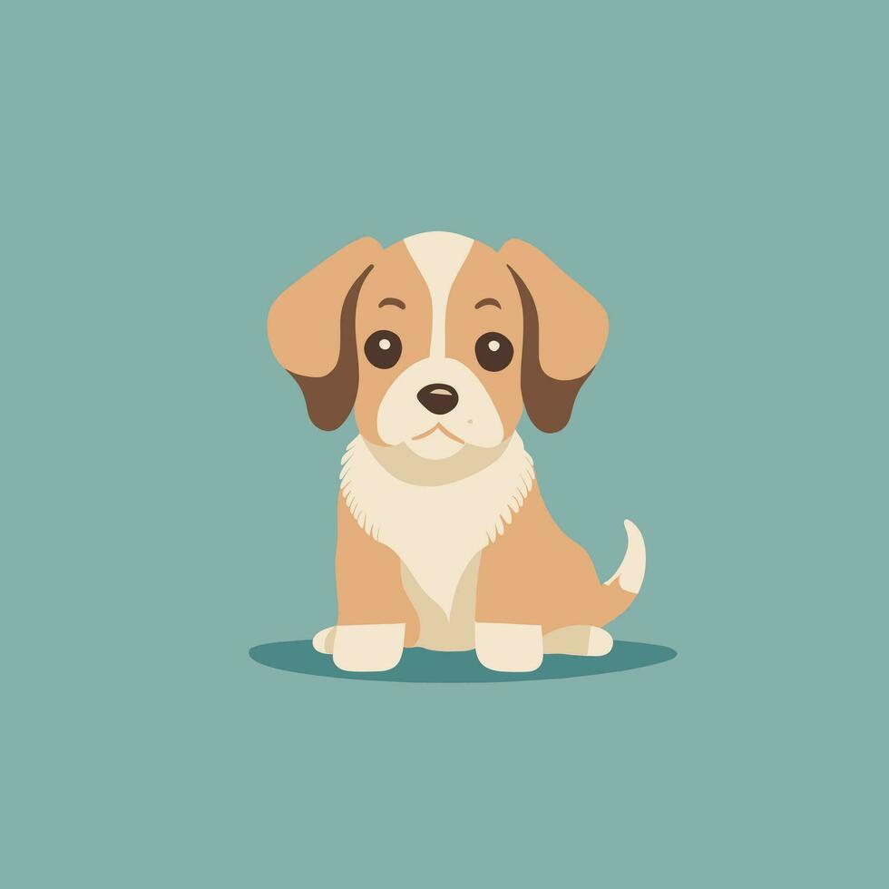 Hand drawn cartoon puppy illustration vector