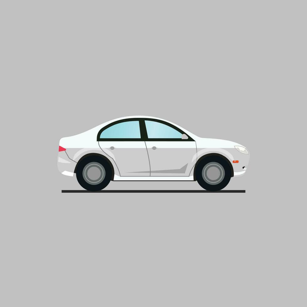 White car vector illustration