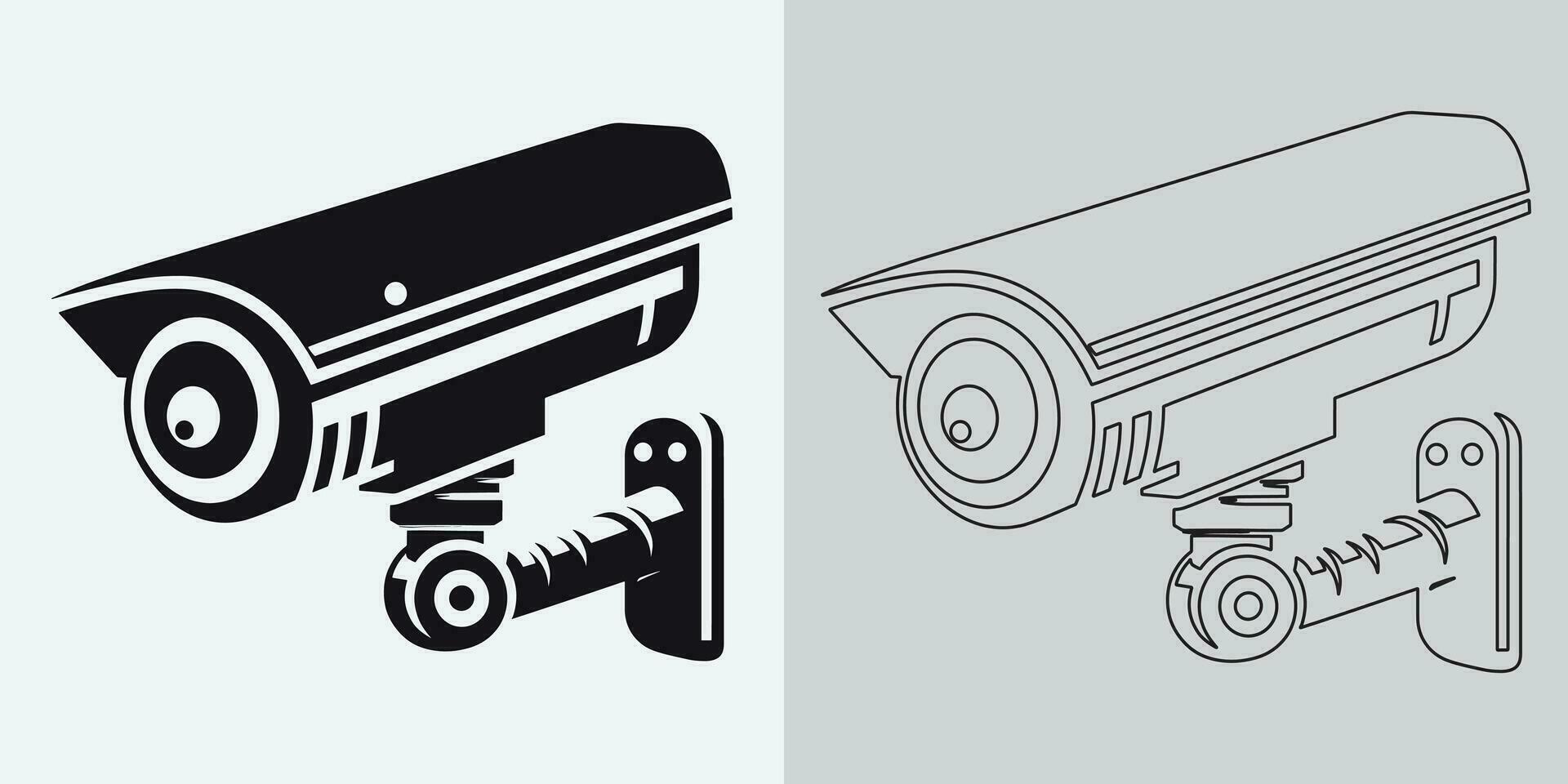 Set of security or surveillance camera icons. CCTV camera icon, Vector Graphics. Wireless security camera icon. Black icon illustration for CCTV camera isolated on white background