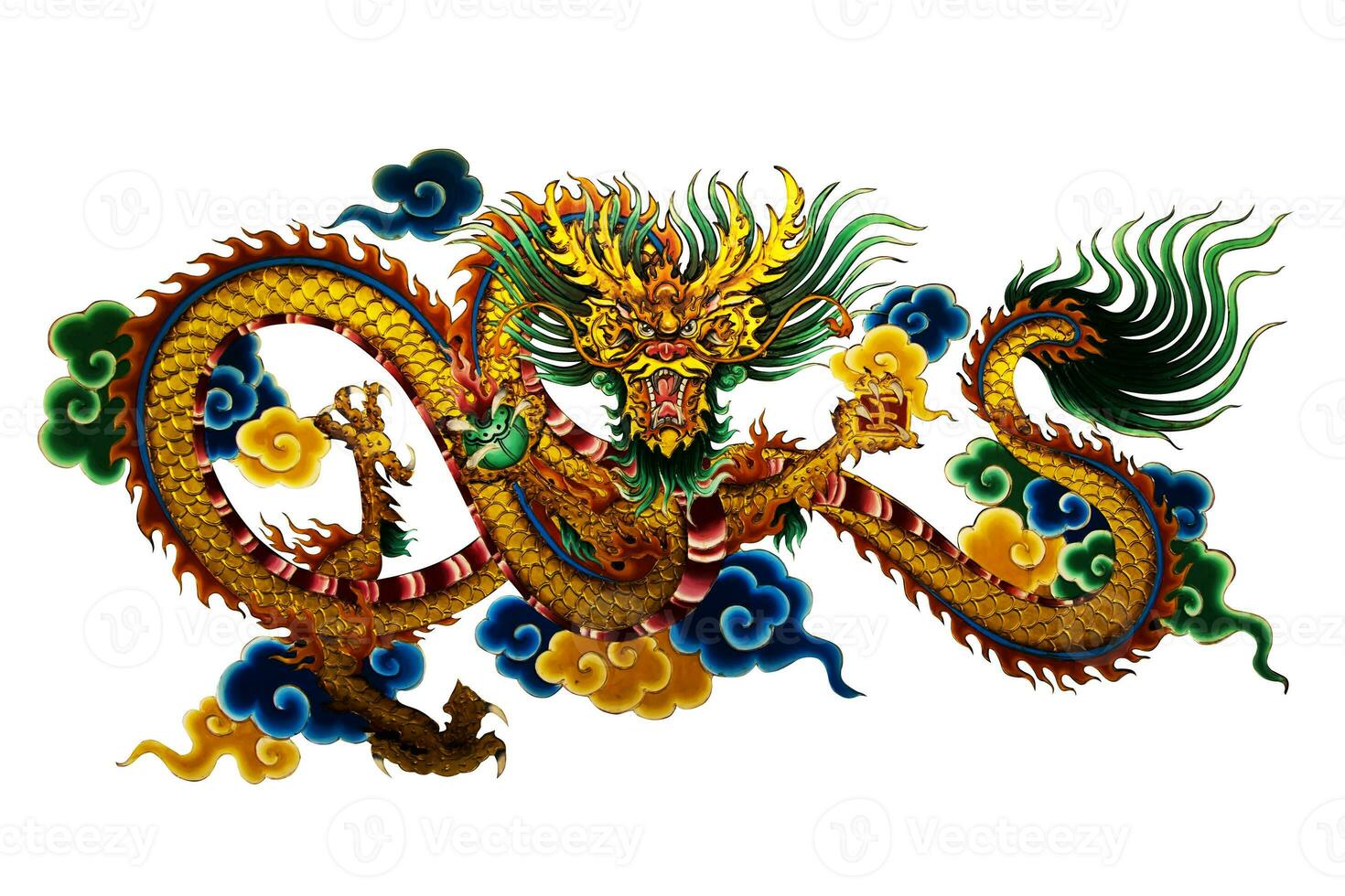 Dragon Painting about the religious beliefs of the Chinese shrine. photo