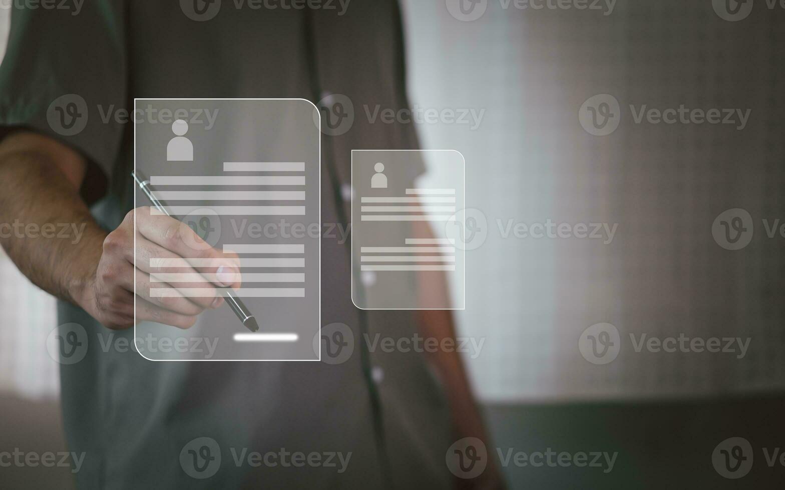 Online business contract Electronic signature, e-signing, digital document management, paperless office, signing business contract concept. photo