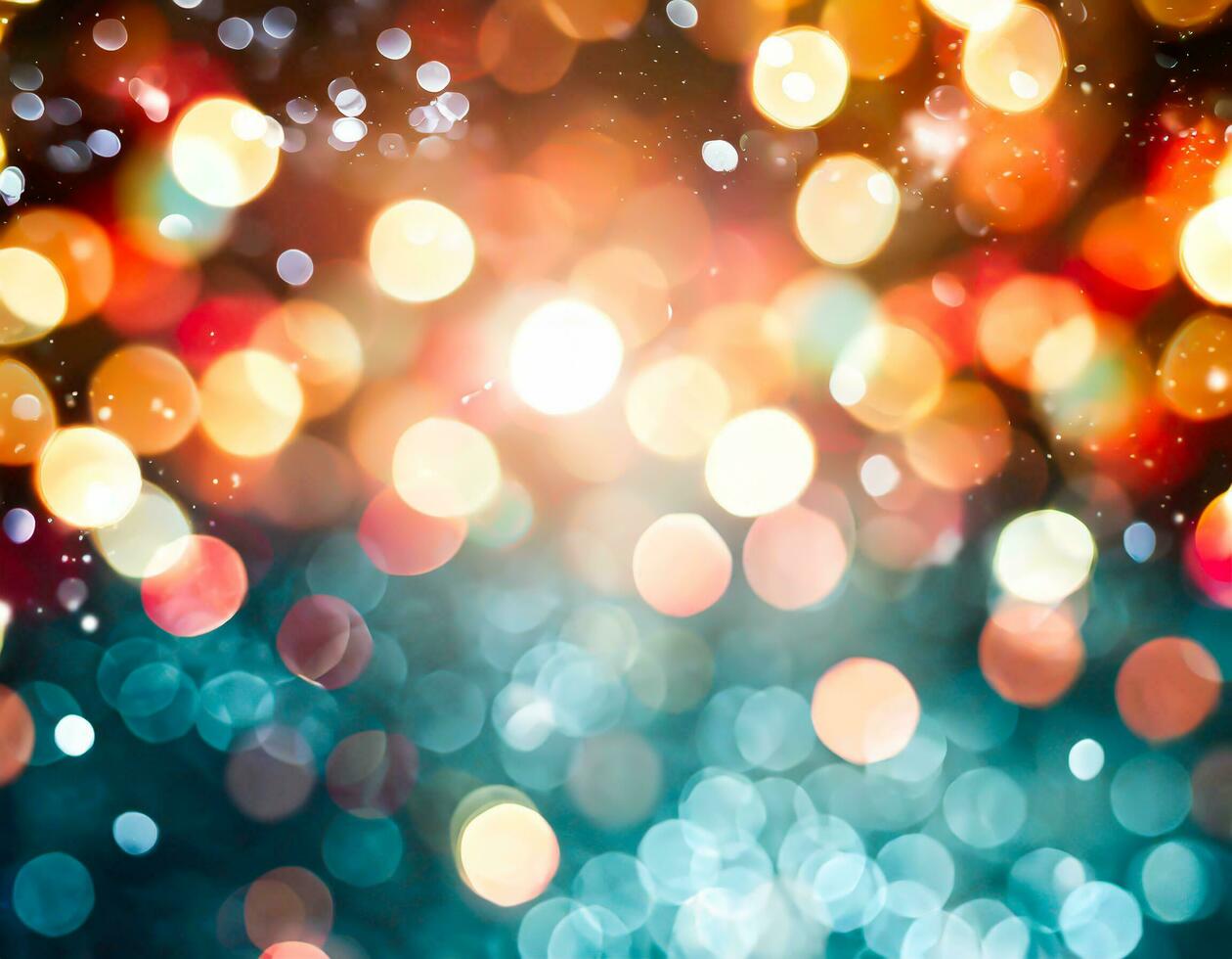 AI generated Christmas Background with bokeh light. photo