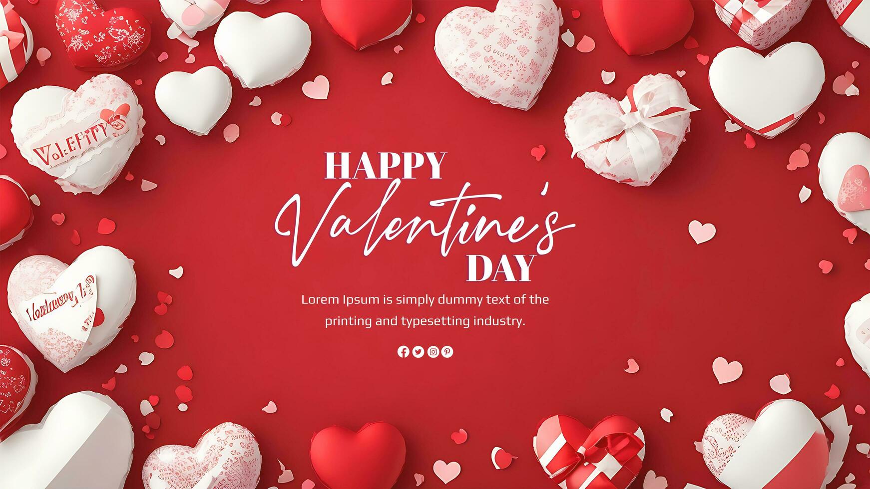 AI generated Happy Valentine's day special promising love celebration background, wallpaper, photo