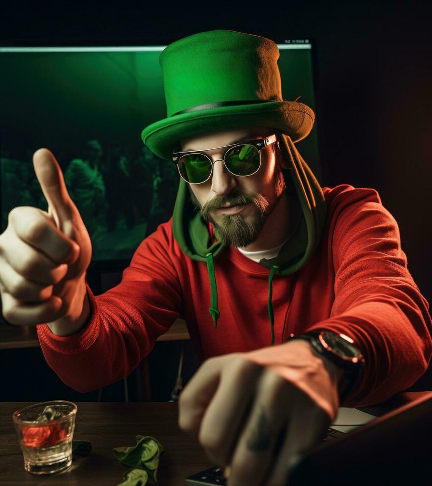 AI generated image for st patrick's day, in the style of fluid gestures, photo