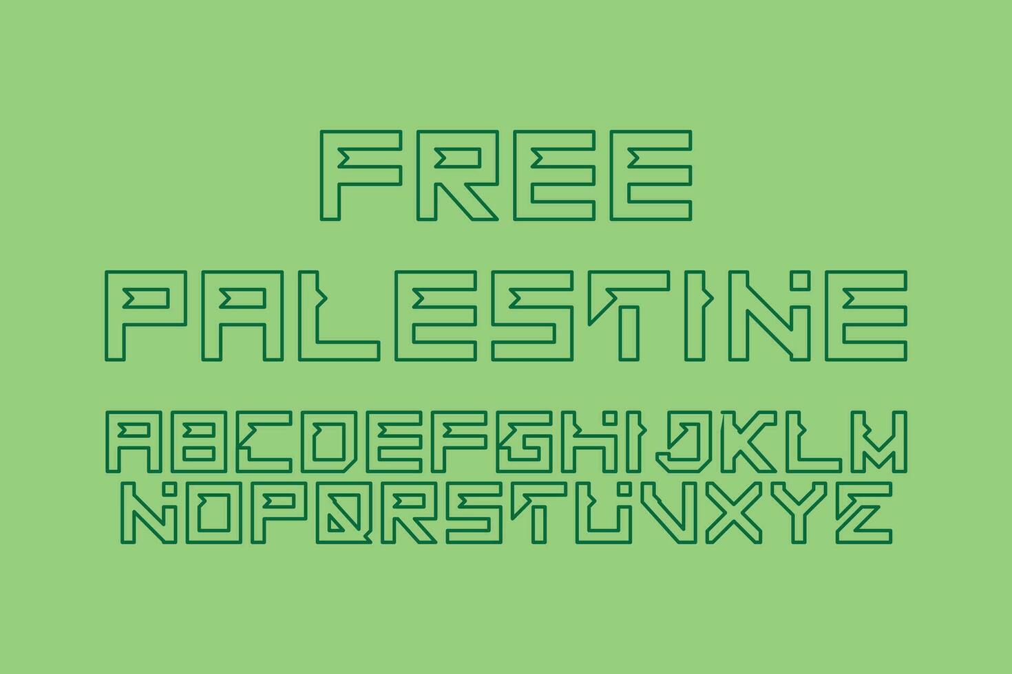 Free Palestine Alphabet Font vector