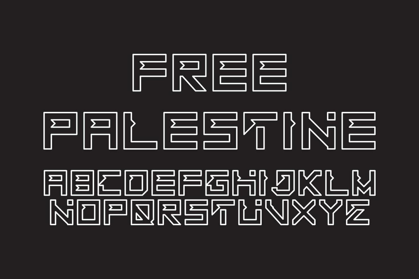 Free Palestine Alphabet Font vector