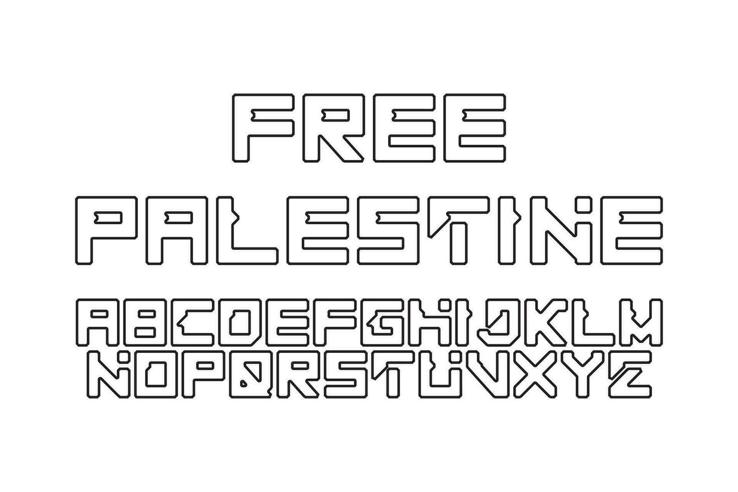 Free Palestine Alphabet Font vector