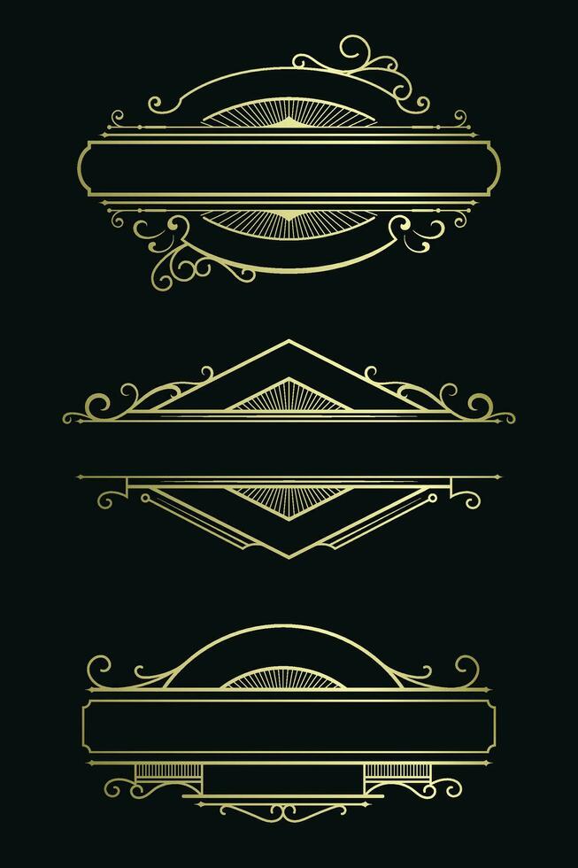 oro Clásico elegante etiqueta marco modelo vector