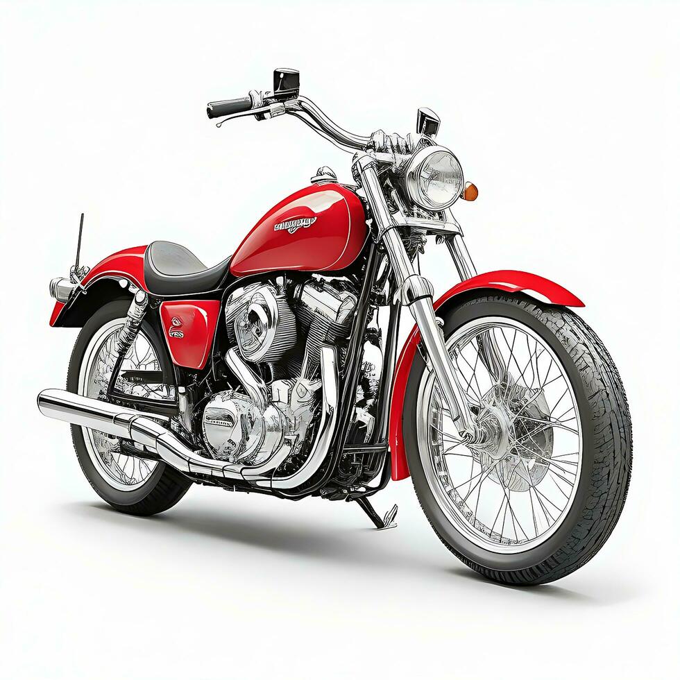 ai generado nuevo Clásico motocicleta negro, verde y rojo moderno colores foto