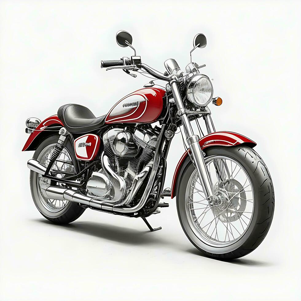 AI generated New Vintage motorcycle black, green and red modern colors photo