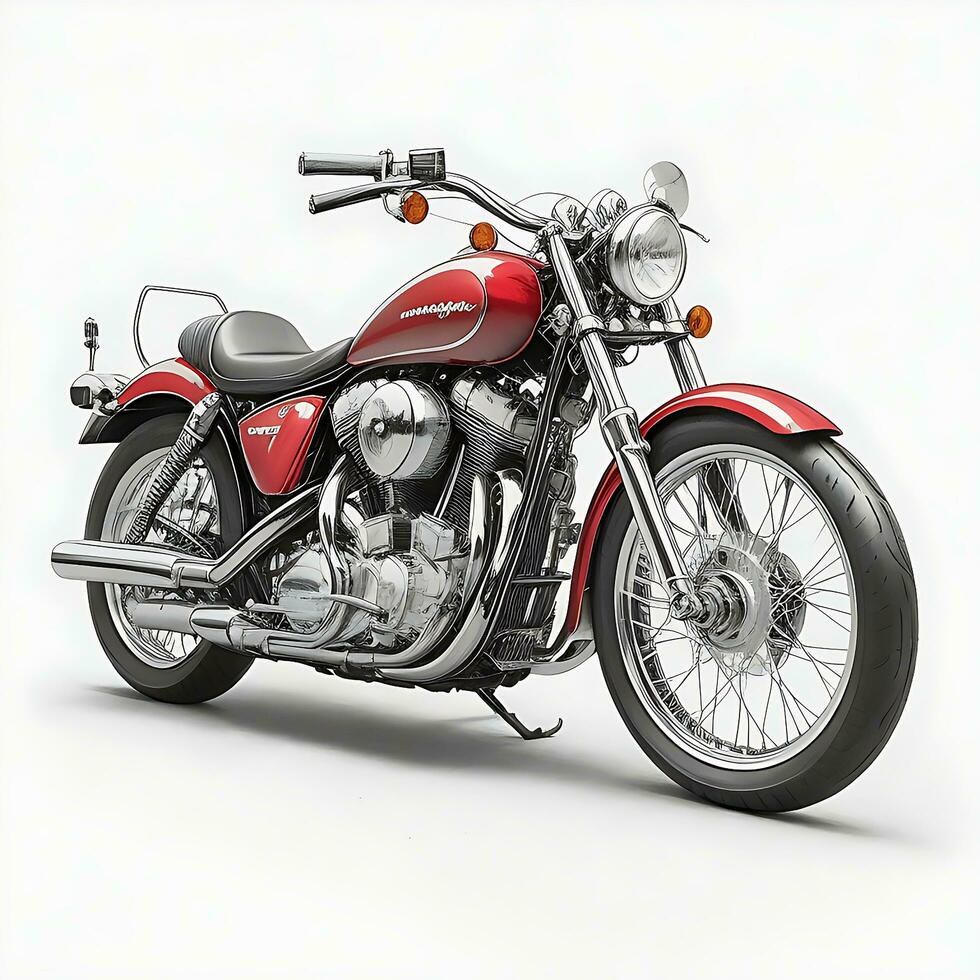 AI generated New Vintage motorcycle black, green and red modern colors photo