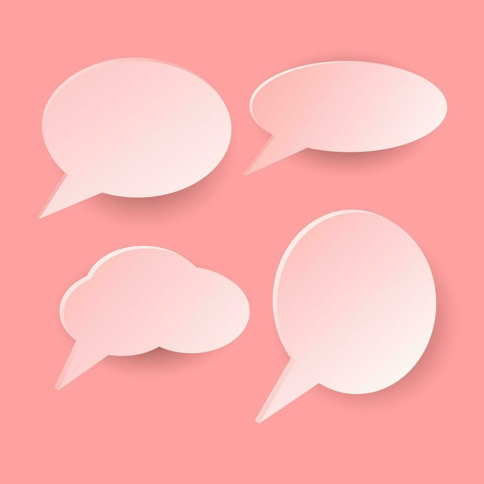 Cute Speech Bubble of dialogue, bubble chat icon 3d. Vector illustration