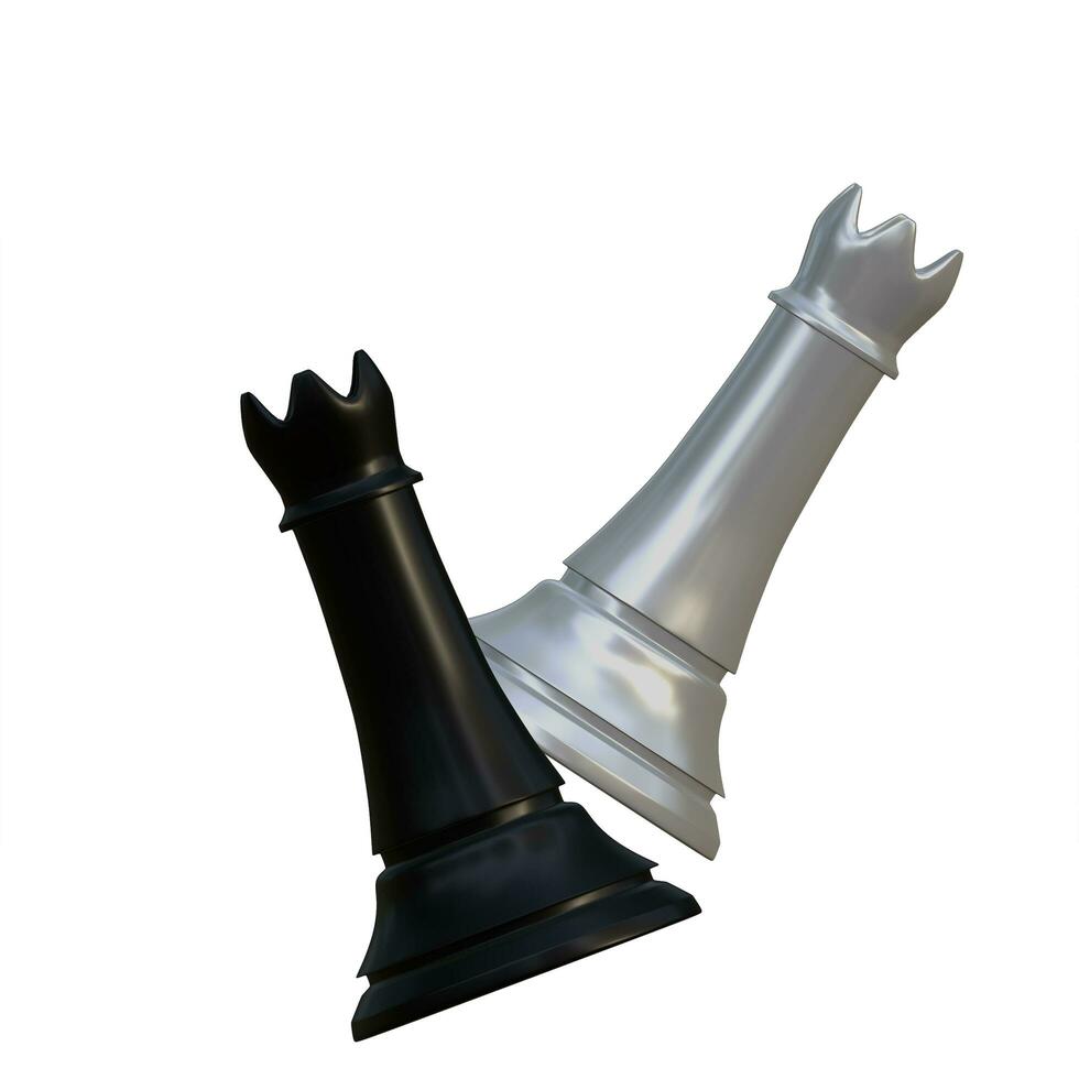 White And Black Chancellor Chess Piece photo