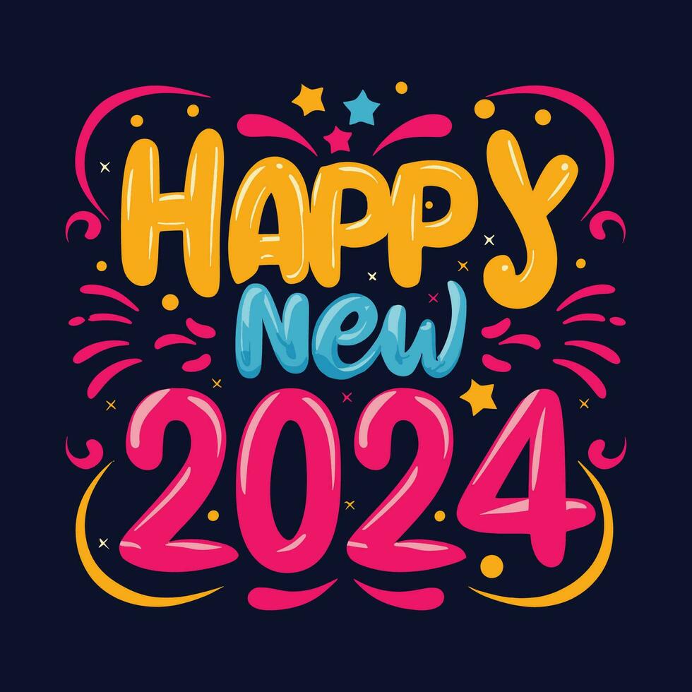 Happy new year 2024, new year tshirt design. New 2024 tshirt Design