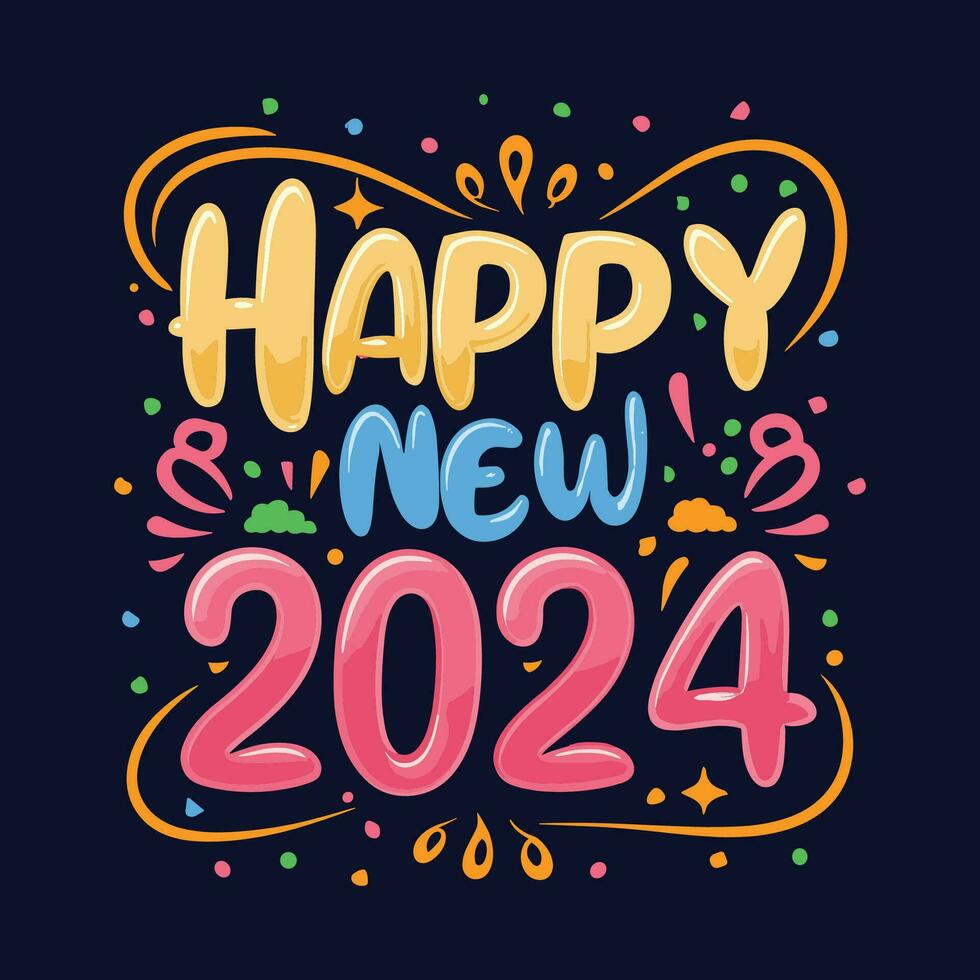 Happy new year 2024, new year tshirt design. New 2024 tshirt Design
