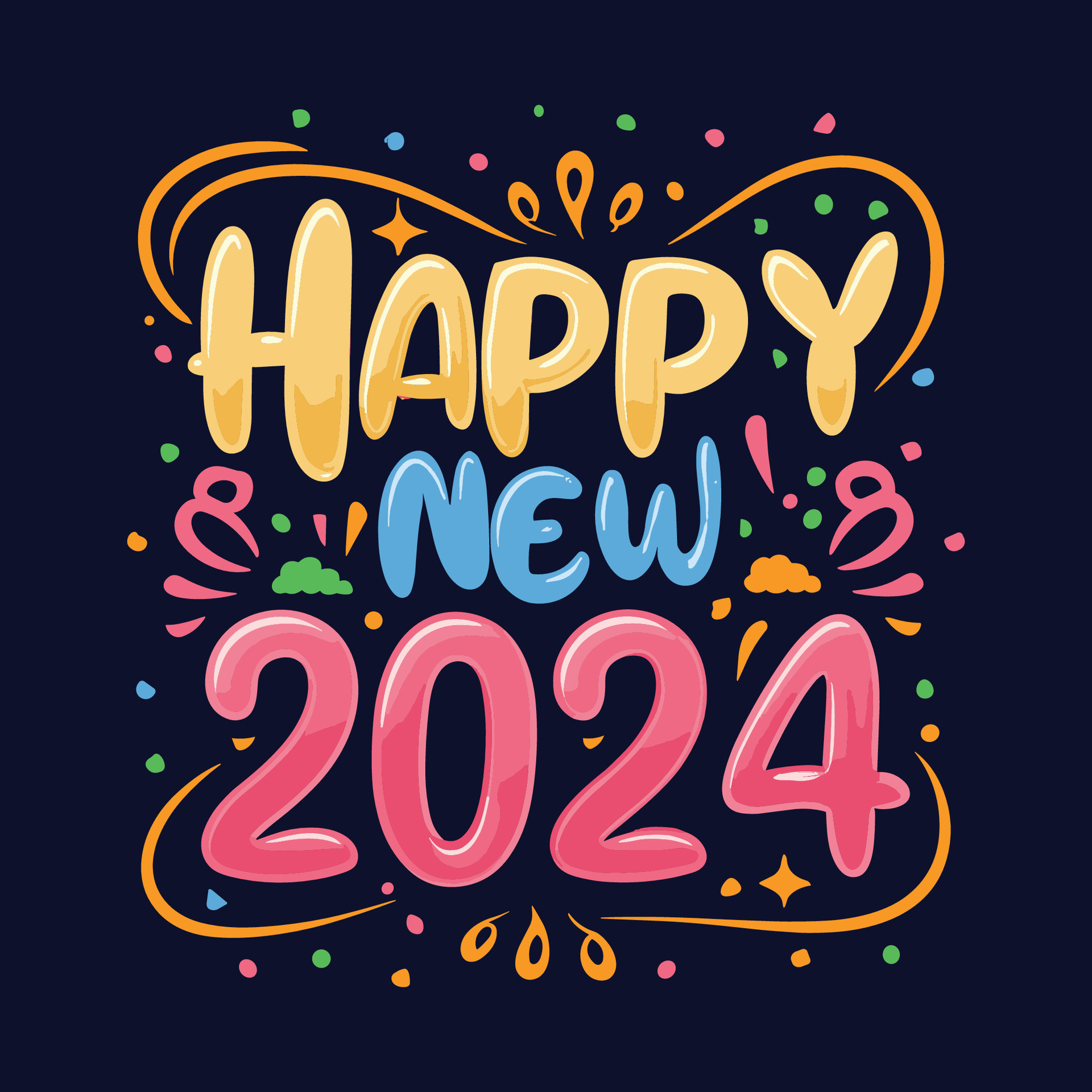 Happy new year 2024, new year tshirt design. New 2024 tshirt Design